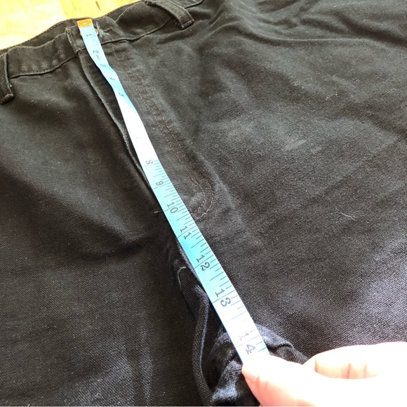 Carhartt Mens Black Denim Work Carpenter Pants Jeans 48x29.5 Dungaree Fit PICS - Picture 13 of 14